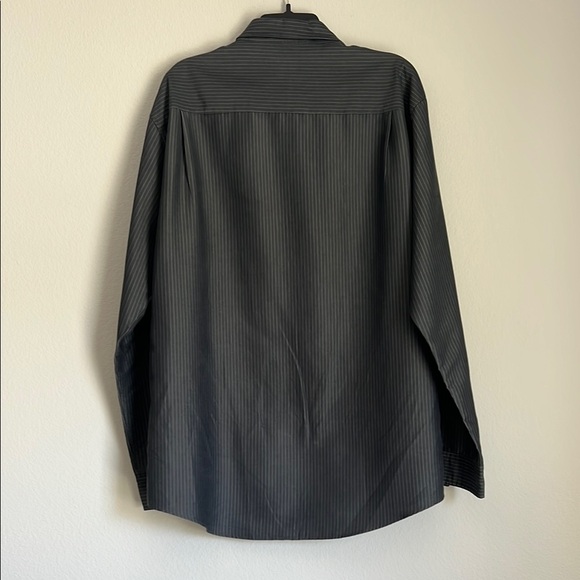 Dark Grey Striped Button-Up Shirt - Picture 4 of 7